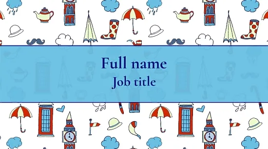 English teacher's business card template
