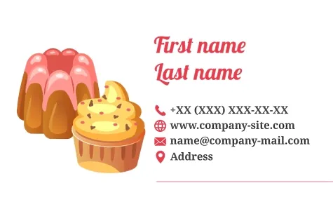 Pastry chef's business card template