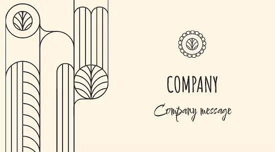 Universal business card template with a pattern
