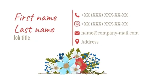 Florist's business card template