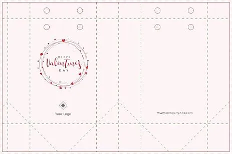 Paper bag template for Valentine's Day