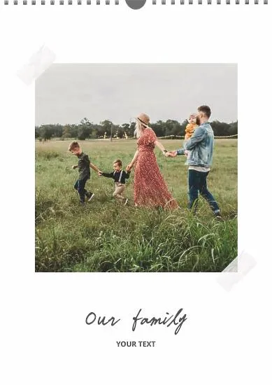 Calendar template with family photos