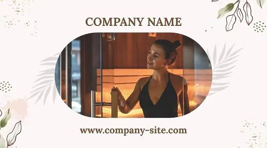 Business card template for a spa center with a sauna