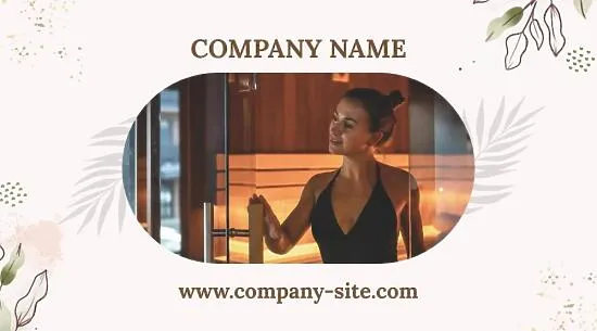 Business card template for a spa center with a sauna