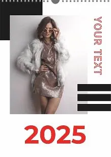 Calendar template with a fashion photo shoot