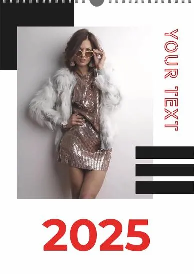 Calendar template with a fashion photo shoot