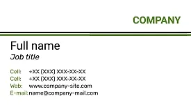 Template of a strict concise business card