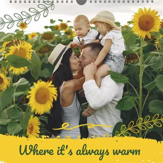 Calendar template with family photos