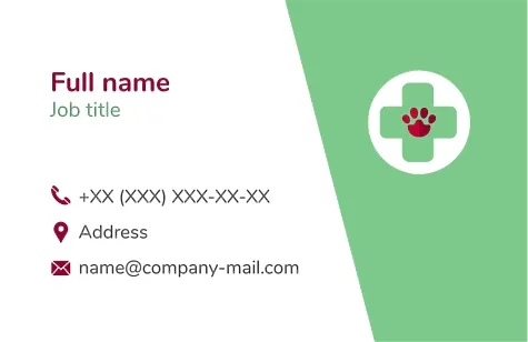 Veterinary clinic business card template