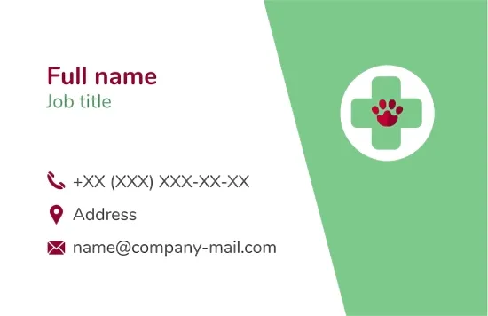 Veterinary clinic business card template