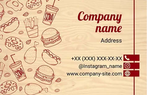 Fast Food business card template
