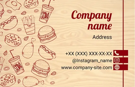 Fast Food business card template