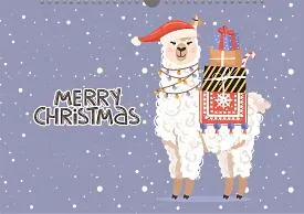 Calendar template with Christmas design