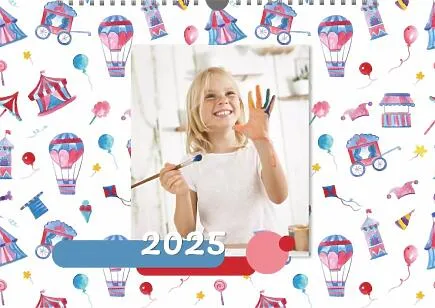 Calendar template with children's photos