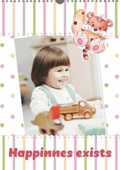 Calendar template with children's photos