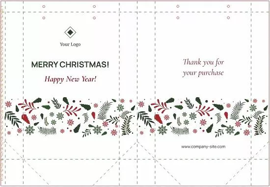 Template of a branded package for the New Year