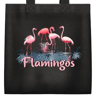 Fabric bag pattern with flamingo