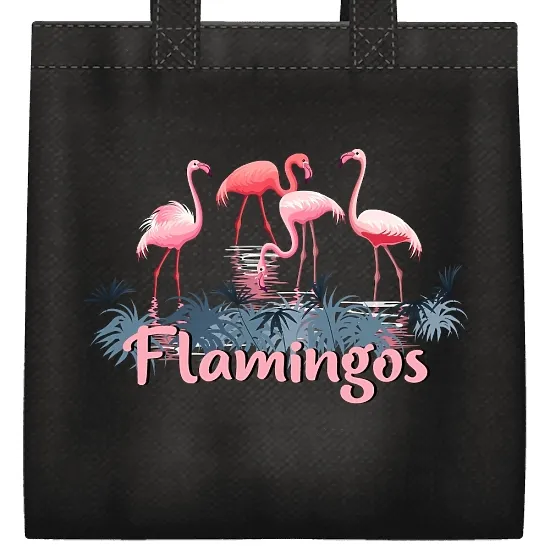 Fabric bag pattern with flamingo