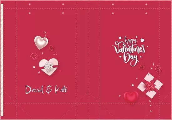 Paper bag template for February 14