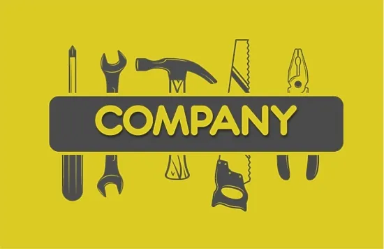 Construction company business card template