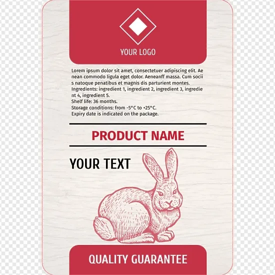 Label template for canned meat