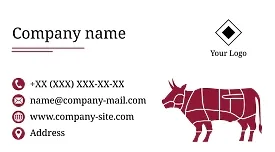 Meat store business card template
