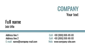 Template of a strict concise business card