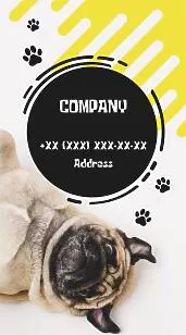Business card template for a veterinary clinic, pet store