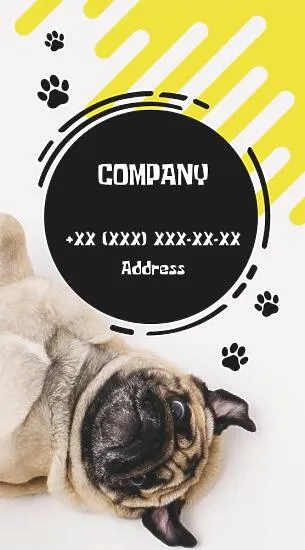 Business card template for a veterinary clinic, pet store
