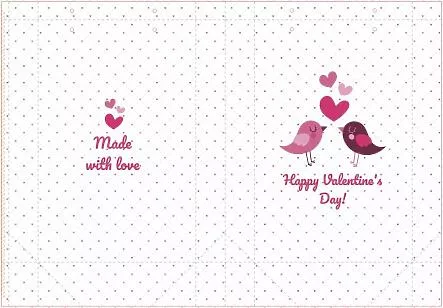 Paper bag template for Valentine's Day
