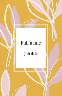 Abstract Euro business card template with flowers