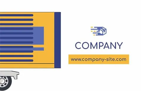 Cargo transportation company business card template