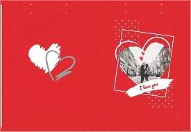 Paper bag template for Valentine's Day