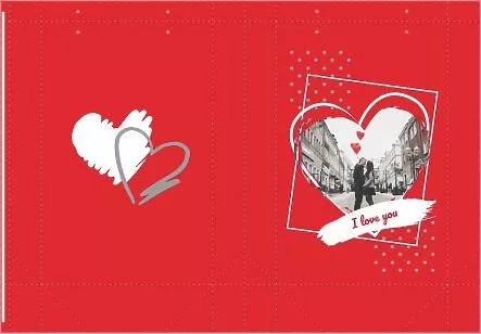 Paper bag template for Valentine's Day