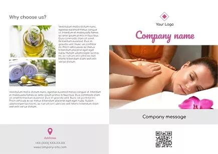 The template of the promotional brochure of the spa