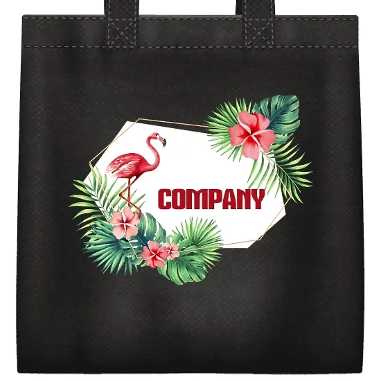 Pattern of a textile bag with a flamingo