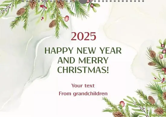Calendar template with family photos