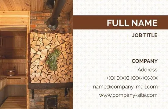Business card template for baths 