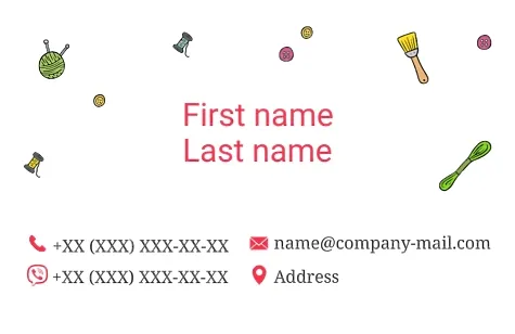 Needlework store business card template