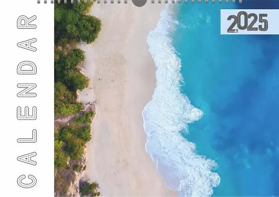 Calendar template with travel photos