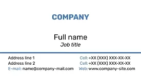 Template of a strict concise business card