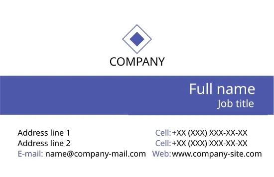 Template of a strict concise business card