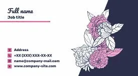 Business card template with flowers