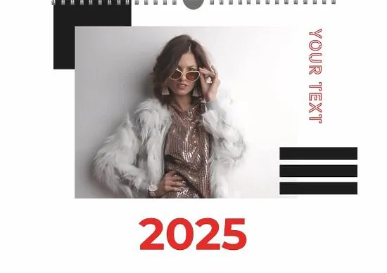 Calendar template with a fashion photo shoot