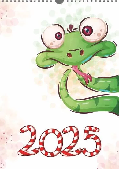 Family calendar template with a snake