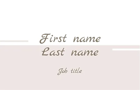 Template for a personal simple business card