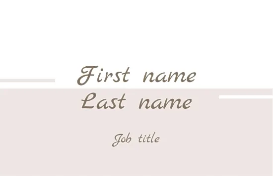 Template for a personal simple business card