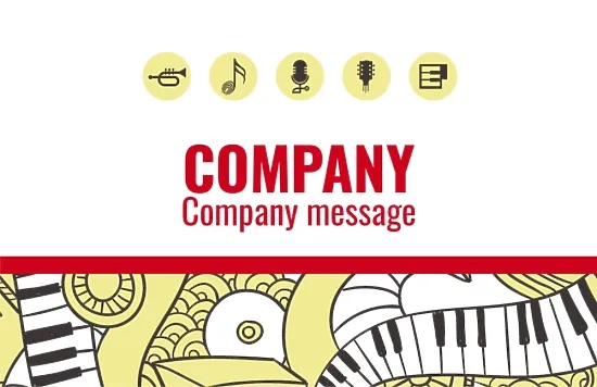 Euro music school business card template