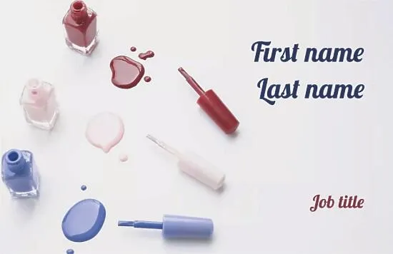 Template of a personal Euro business card of a manicure master