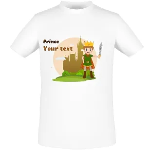 Template for a personalized T-shirt with a Prince print